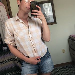 casual plaid button down